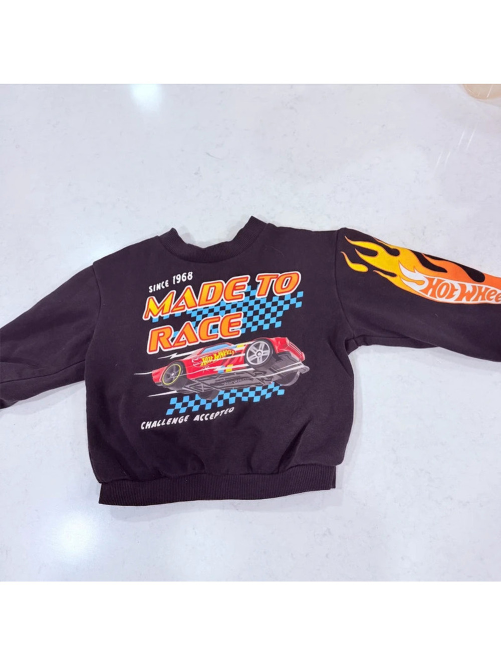 H&M Black hot wheels crew neck sweatshirt